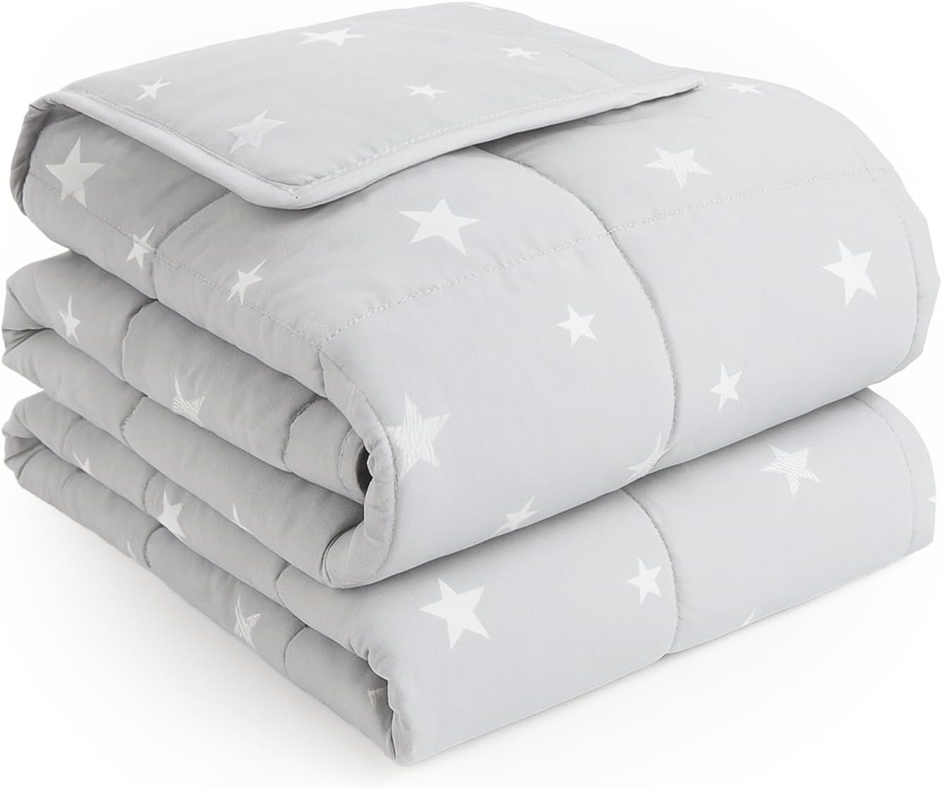 Star Teddy Fleece Weighted Blanket, Soft Fluffy Quilted Throw, Silver Grey, 100 x 150cm - 3kg (Disclaimer:Only suitable for age 3+years)