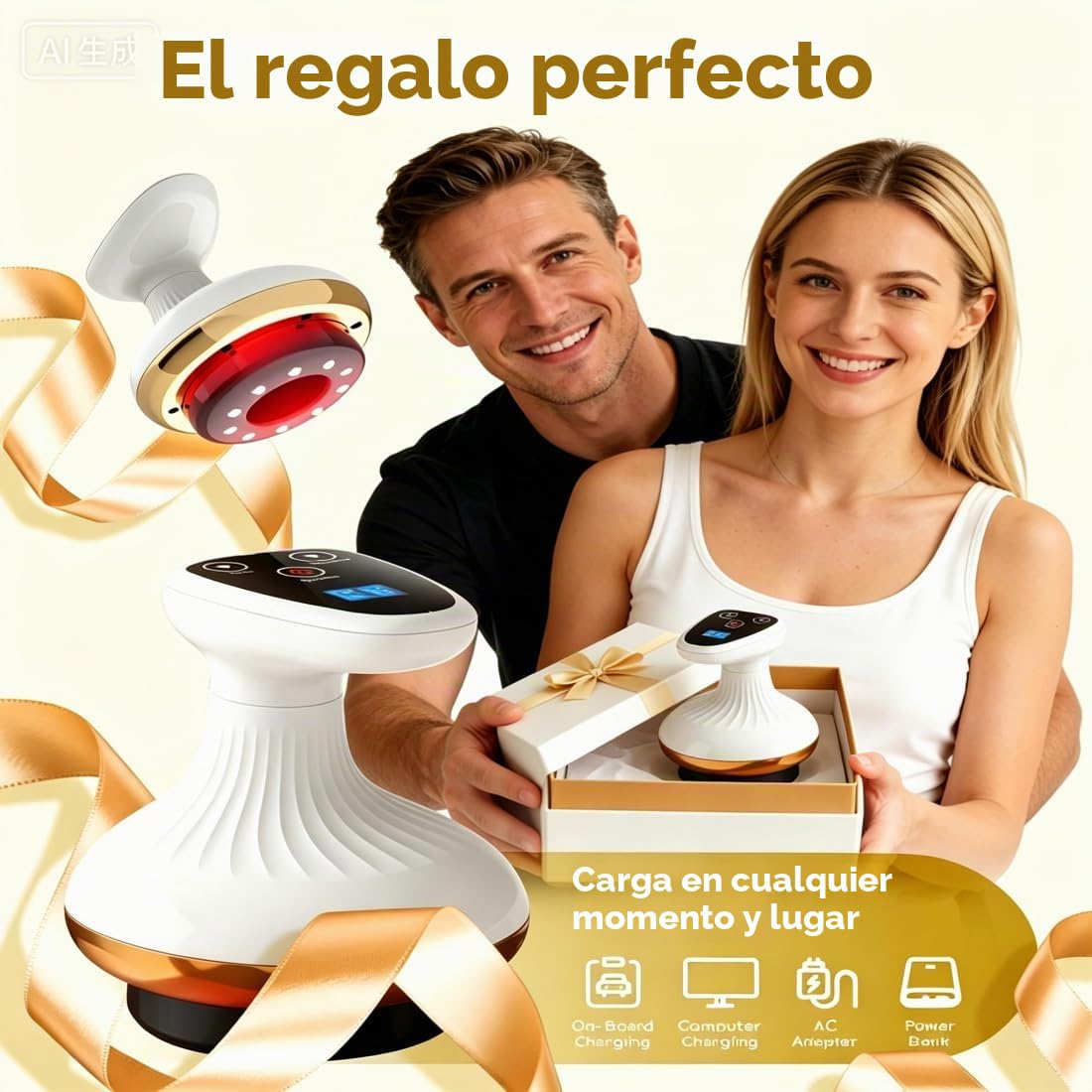 Masajeador anticelulítico y flacidez eléctrico, 9 niveles, vacumterapia, reduce la apariencia de la celulitis, piel más firme y suave, para piernas, glúteos, cintura, abdomen y brazos