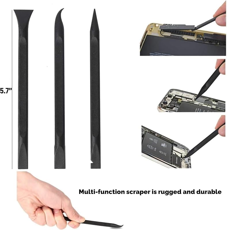 Plastic Scraper Multi-Purpose Scraper Non-Scratch Cleaning Tool Easy to Clean Small and Narrow Spaces and Gaps, Perfect to Remove Stickers, Labels, Oil Stains, Food, Dirt, Etc 3-Pcs 3 Different Scrapers