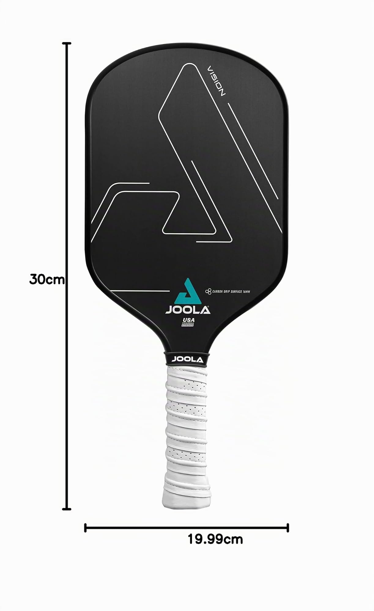 JOOLA Vision Pickleball-Paddel mit strukturierter Carbon-Grip-Oberflächentechnologie für maximalen Spin und Kontrolle mit zusätzlicher Kraft – Pickleballschläger aus Polypropylen, Waben-Kern,
