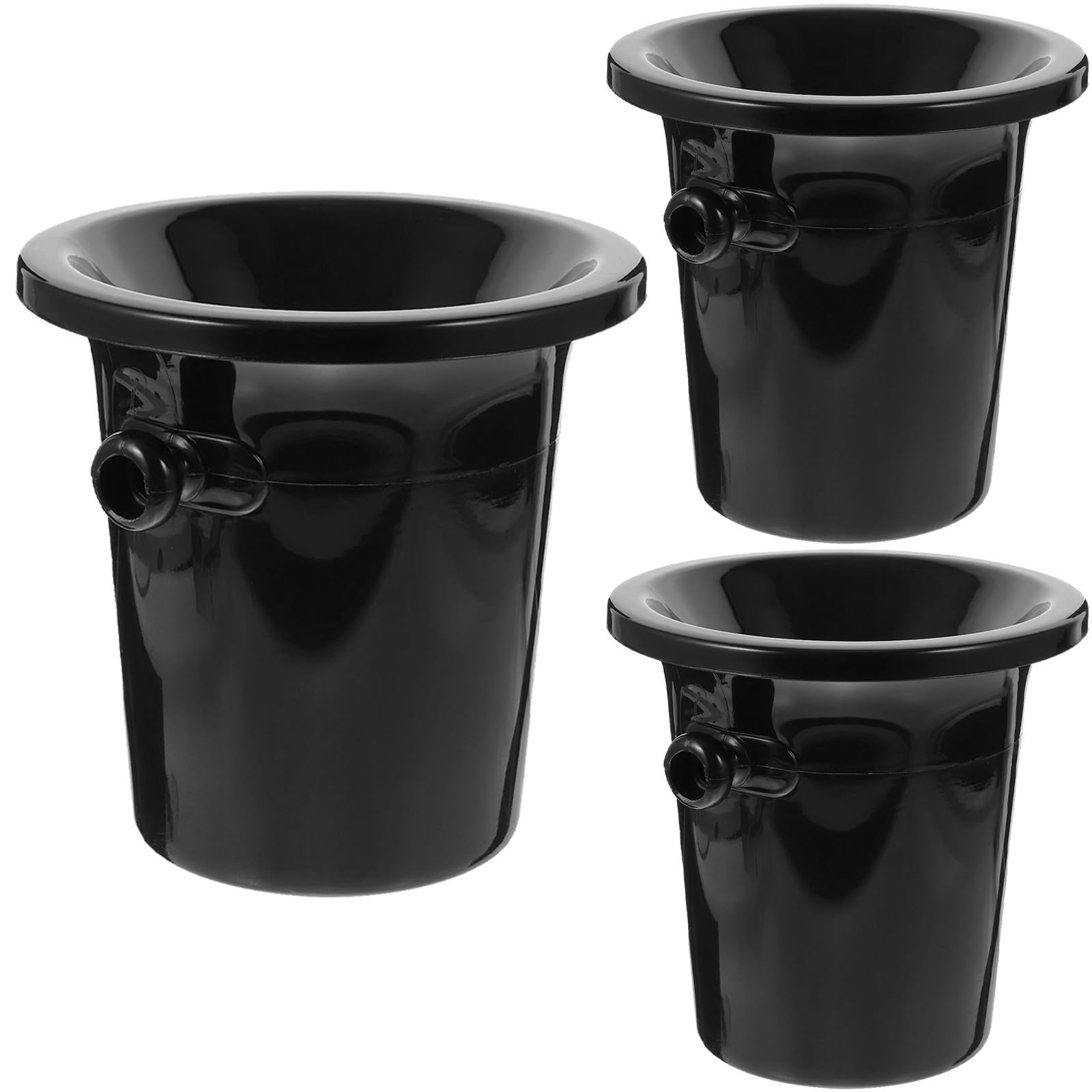 USHOBE 3pezzi Sputacchiere per Vino Nero in Plastico Grande Bocca Rotonda e Doppie Orecchie, Accessori per Degustazioni di Vino e Feste Funzione Anti-Schizzo