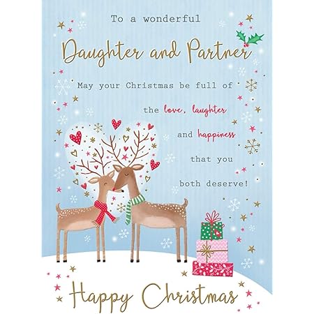 Piccadilly Greetings Modern Christmas Card Daughter & Partner - View #3
