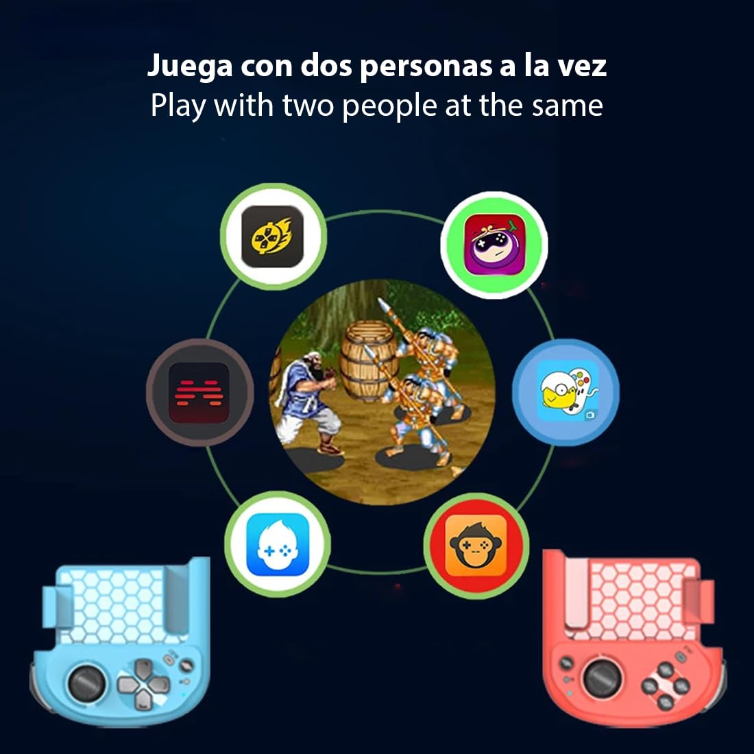 GNCHome Controlador de Juegos Móvil Inalámbrico, Control Remoto Inalámbrico para Gamepads Izquierdo y Derecho, Compatible con iOS y Android, Windows, Controlador Móvil Retráctil