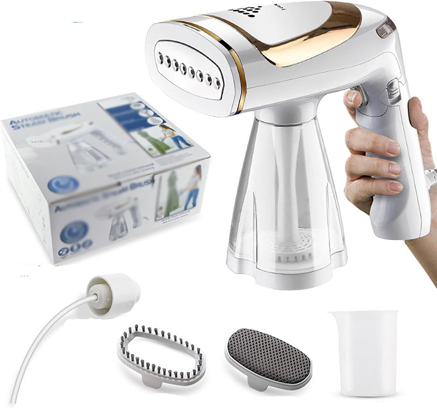 1600W Steamer for Clothes, Portable Handheld Design, Steam Iron Fabric Wrinkle Remover with 40s Fast Heat-up, 250ML Capacity Water Tank,Removes Wrinkle, for Home, Office (Color : White)