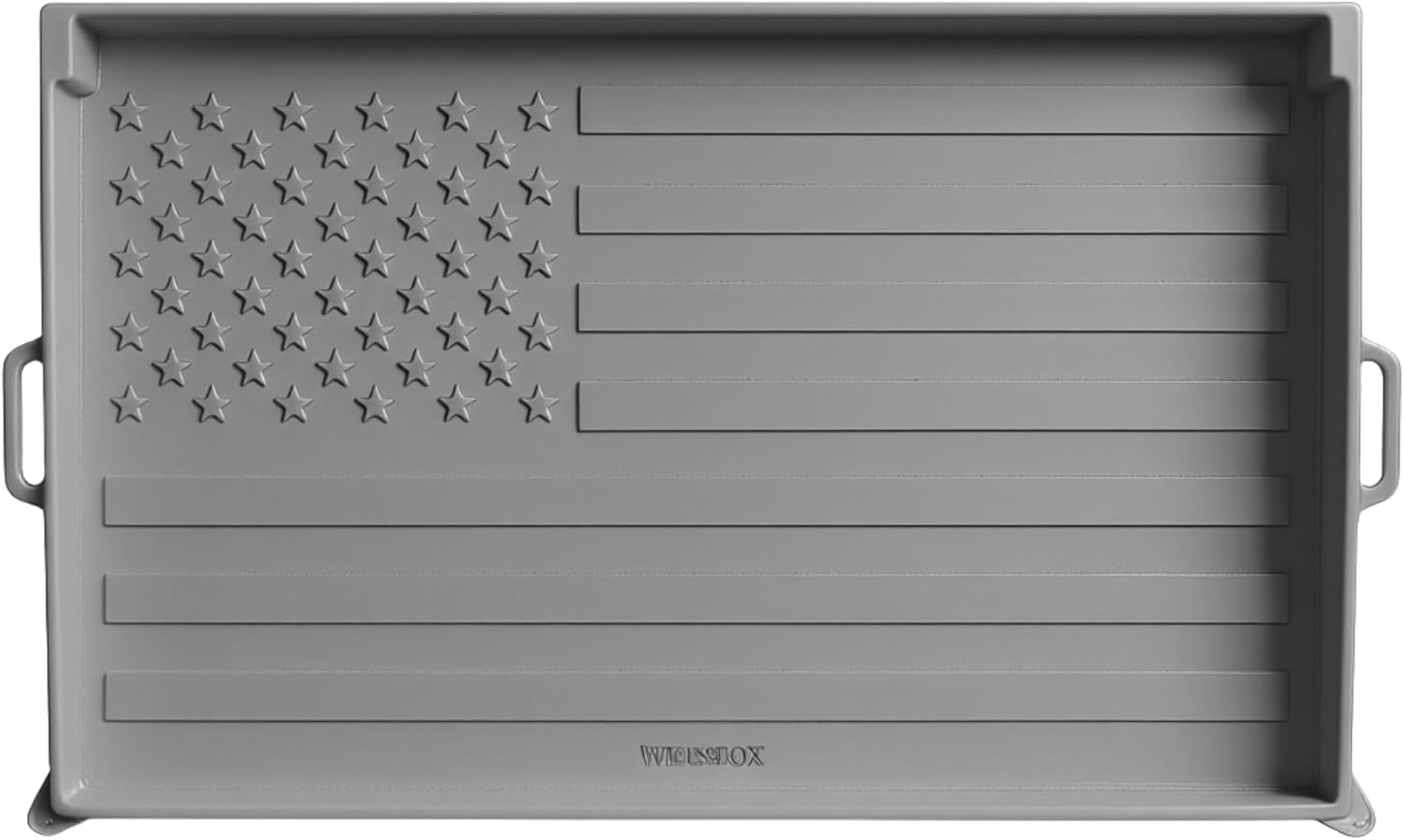 36 Inch Silicone Griddle Mat Cover for Blackstone, Heavy Duty Flat Top Grill Protector, Embossed American Flag, Weather Resistant, Not For Omnivore Models, Gray by WEISSBOX