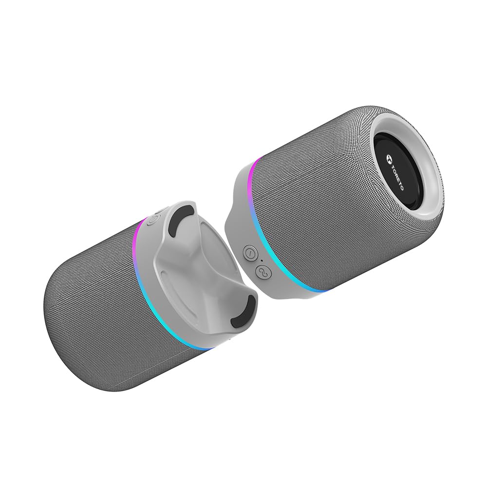 Toreto 16W Bluetooth Speaker with Upto 6 Hours Playtime (Twin MAGNO) (Grey)-image-38