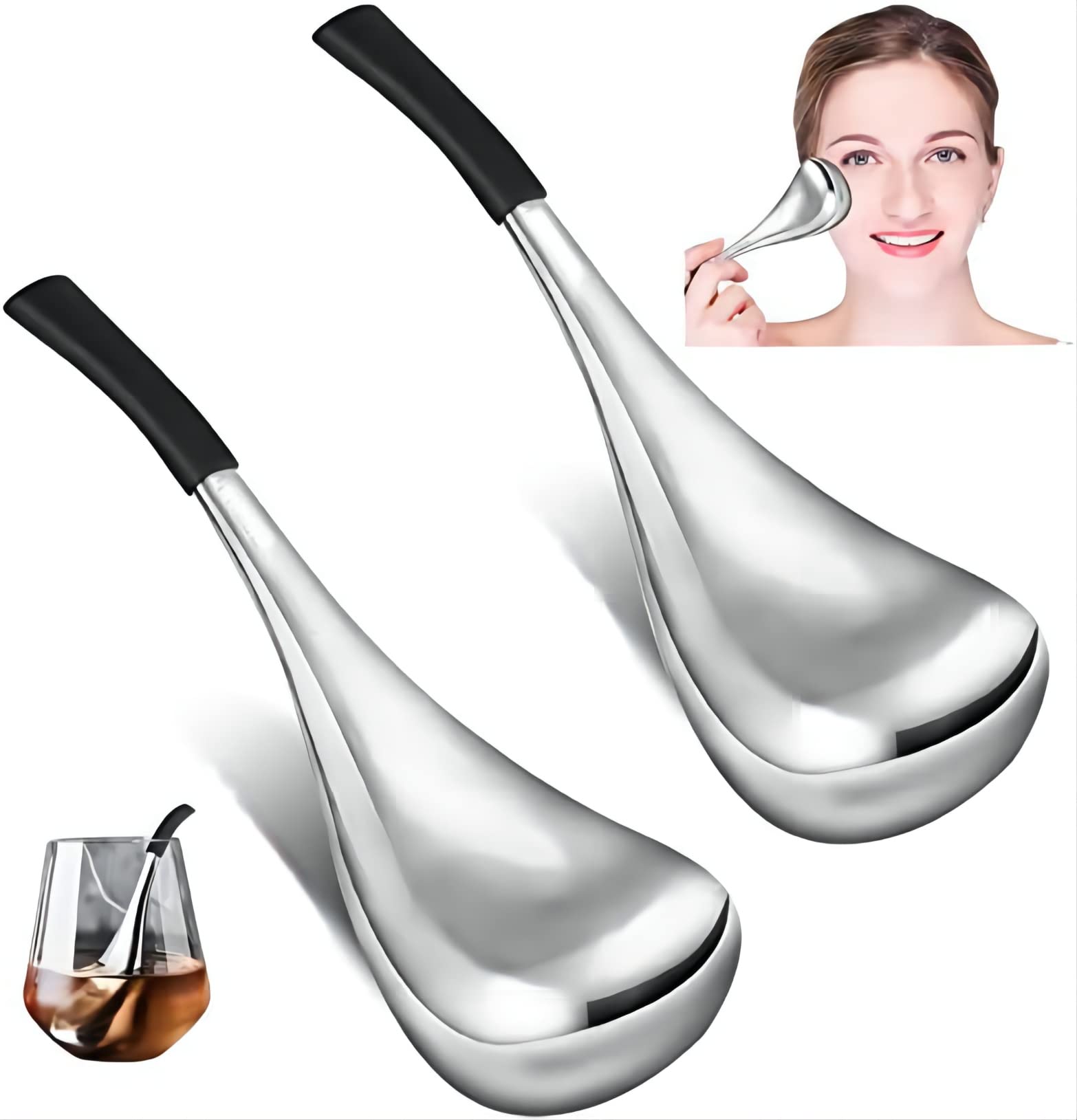 Ice Face Roller, 2 Pcs Cryo Sticks Magic Cooling Rollers for Skin Care, Ice Facial Roller for Face, Neck & Body Beauty Facial Sticks& Cold Roller for face Puffiness & Wrinkles, Drink-Chilling Wands