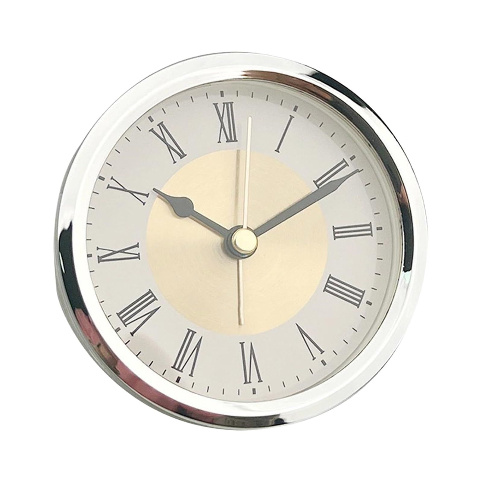 YWLUUOO Modern Alarm Clock Insert with Quiet Quartzs Movement 89mm Alloy Case Clock Mechanism Living Room Bedroom Decors Round Quartzs Insert