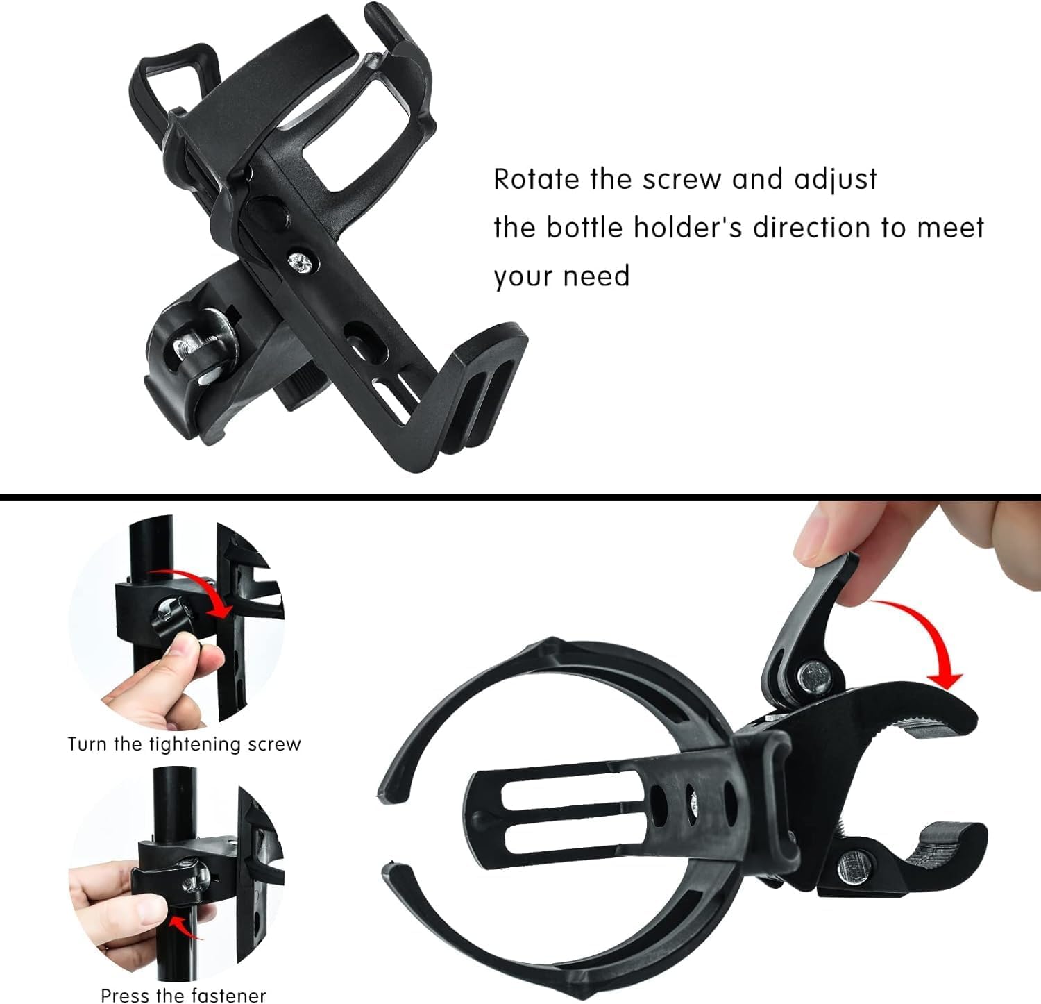 VGEBY Porte-bidon de vélo Porte-bouteille d'eau de vélo noir, support