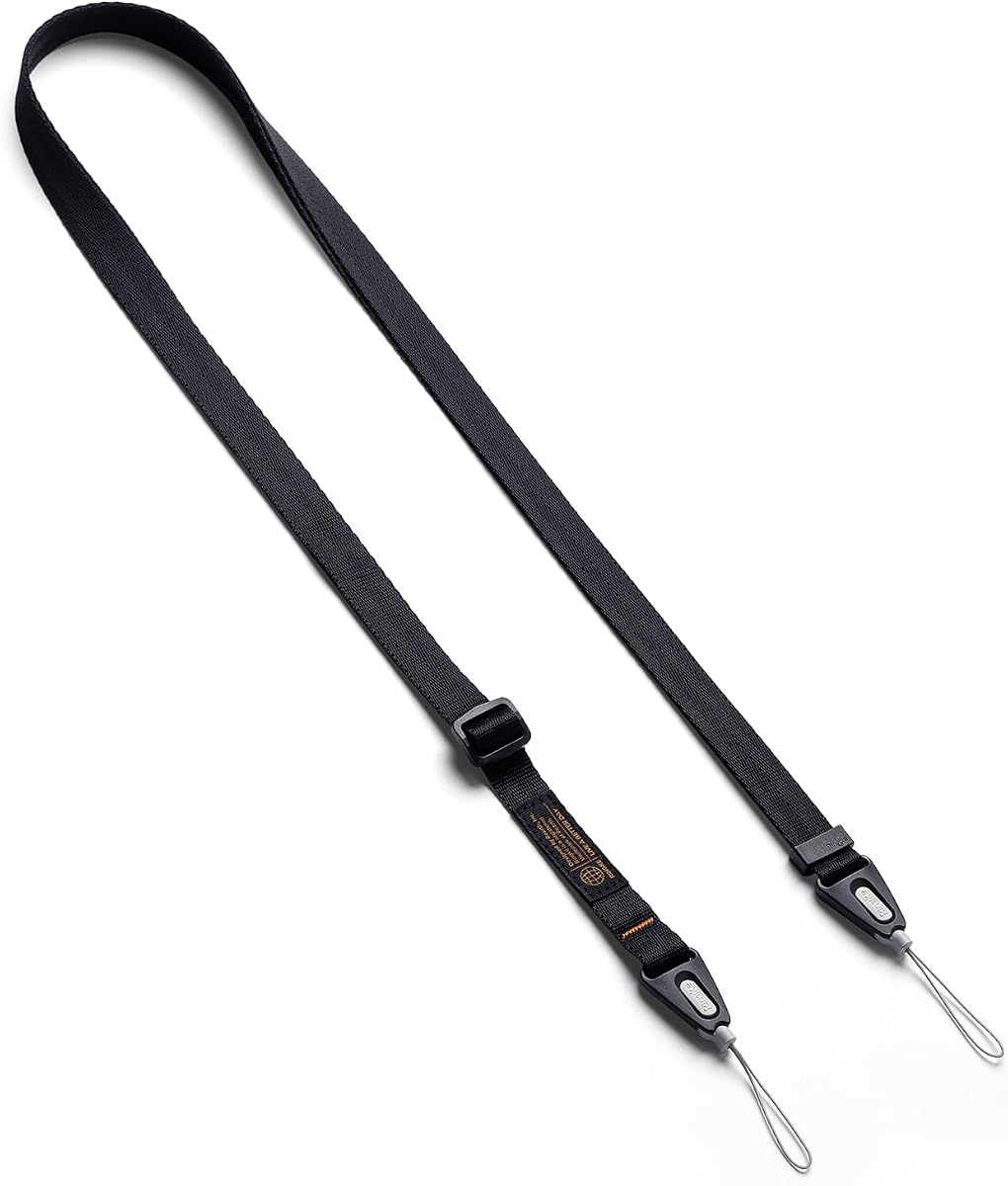 Cordón para teléfono para iPhone 17 Pro Max y la mayoría de los teléfonos inteligentes [hebilla de un toque] Correa para el hombro Cordón para el cuello cruzado para teléfono universal resistente y ajustable para artículos esenciales de viaje - Negro