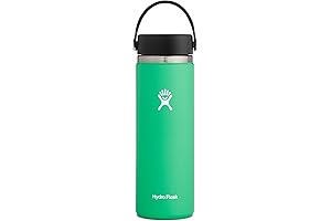Hydro Flask Water Bottle - Spearmint, 20oz Wide Mouth, Leak Proof Travel, Sports, Camping, Hiking