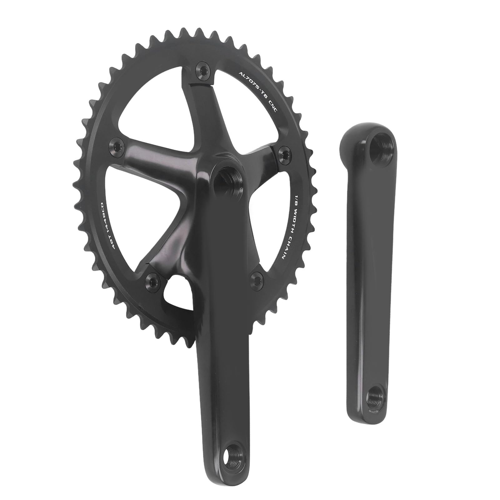 Zestaw korby rowerowej, 48 zębów, czarny, czworokątny stożek, stop aluminium, zestaw korbowy do rowerów górskich, wyścigowych, rowerów Fixed Gear