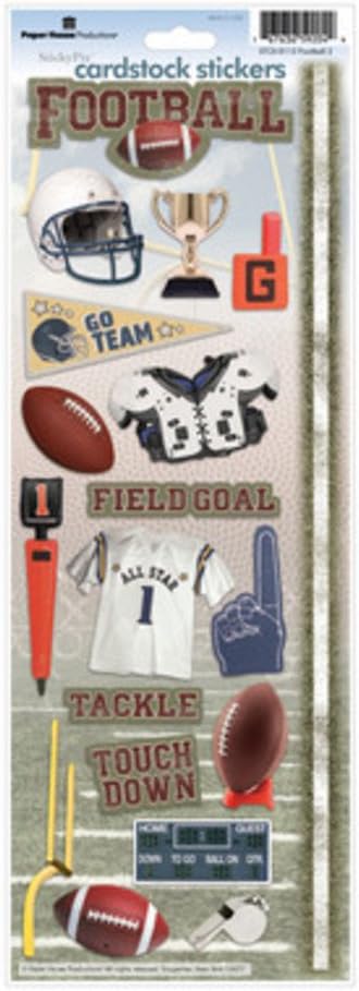 Paper House Productions STCX-0113E Cardstock Stickers, Football 2 (1-Pack)