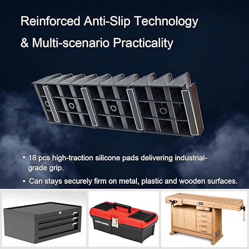 Miniatura 2 de Organizador de llaves para caja de herramientas y cajón, sistema organizador de caja de herramientas antideslizante reforzado, organizadores
