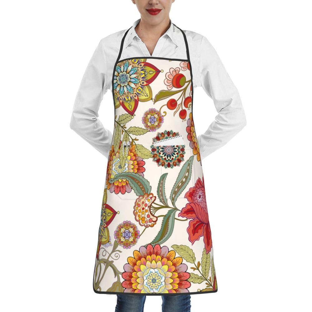 Women Men Bib Aprons Chef Cooking Apron With Pockets For Kitchen Grilling Bbq Painting Gardening