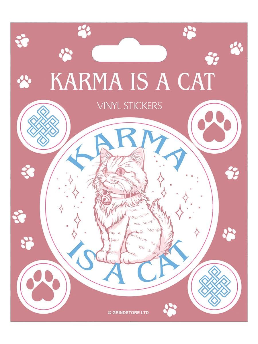 Grindstore Multicolour Karma Is A Cat Vinyl Sticker Set