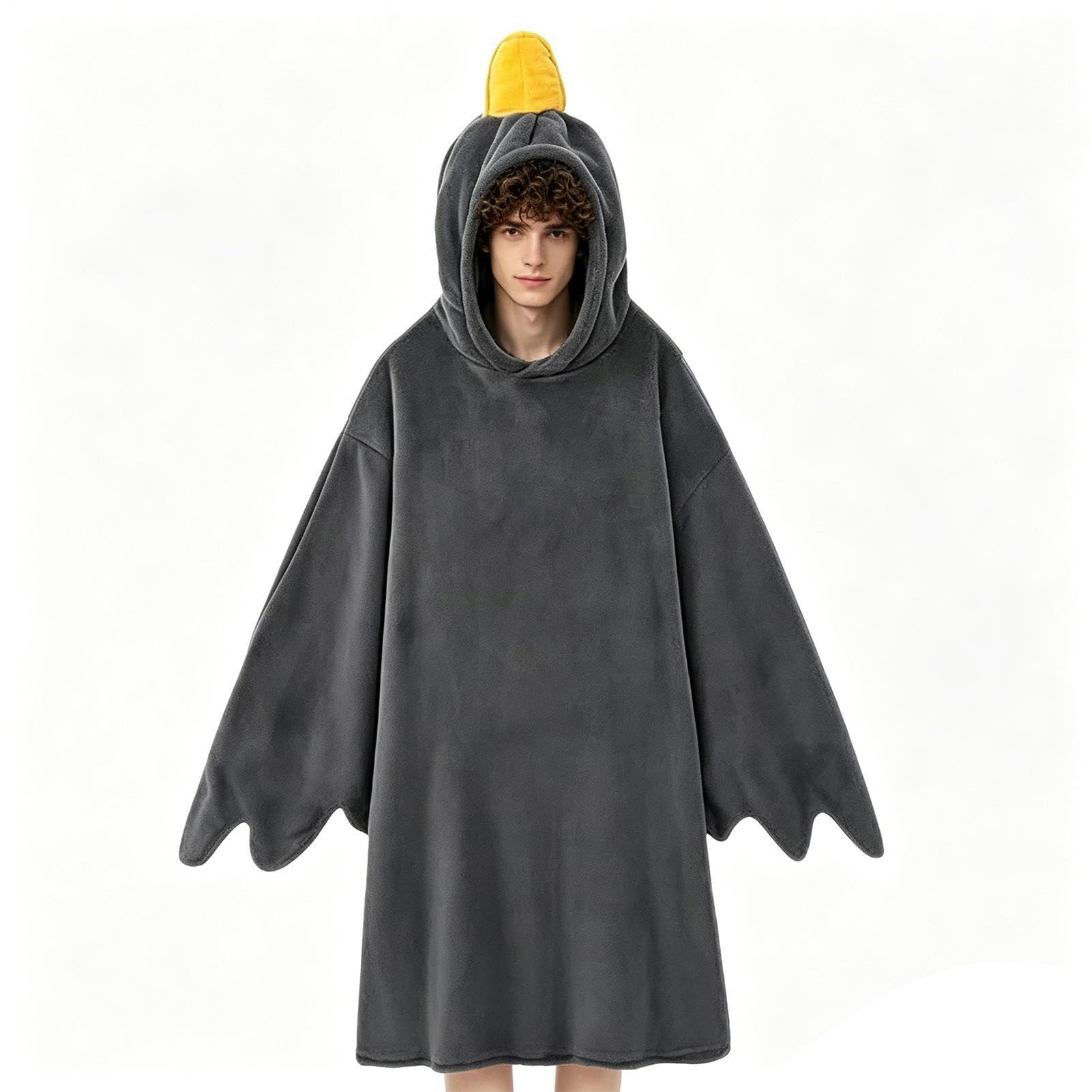 Coperta con cappuccio – Pigiama caldo per dormire, coperta con anatra, per donne e bambini, per andare a letto, campeggio, viaggi, compleanni, feste a casa
