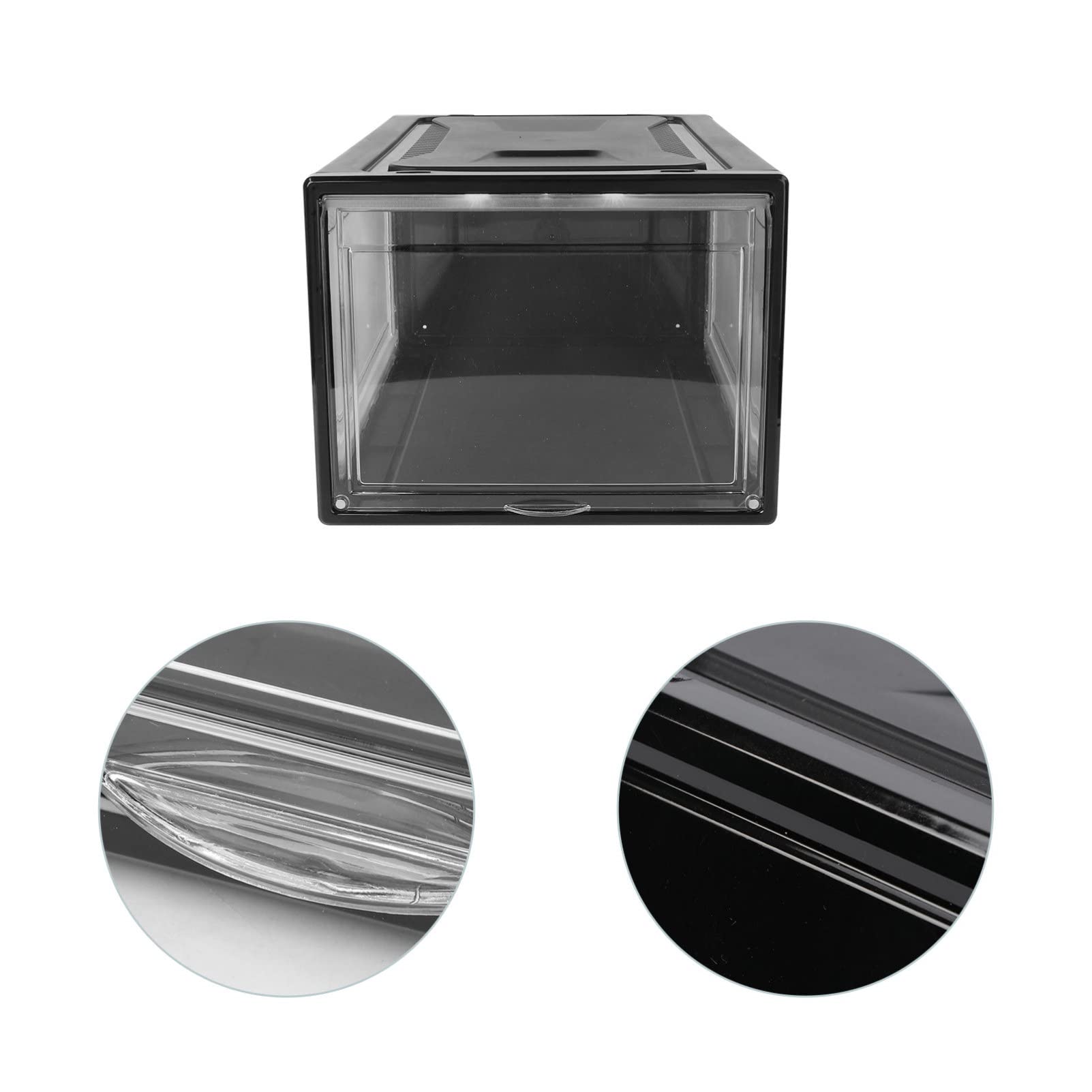 Alipis Transparenter Schuhkarton aus Acryl Pp Kunststoff, Schwarz