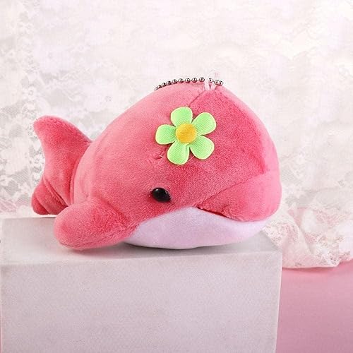 Miniatura 4 de Juguetes de peluche de delfín amarillo con forma de delfín, suave, encantador, bolsa de llavero de peluche, colgantes, juguetes de animales del