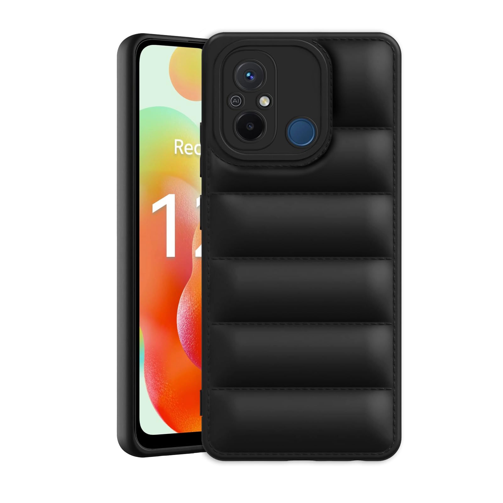 Amazon Brand - Solimo Puffer Case Camera Protection Soft Back Cover for Xiaomi Redmi 12C | Poco C55 - Black (B0CQT89HJB) Amazon Price History, Amazon Price Tracker