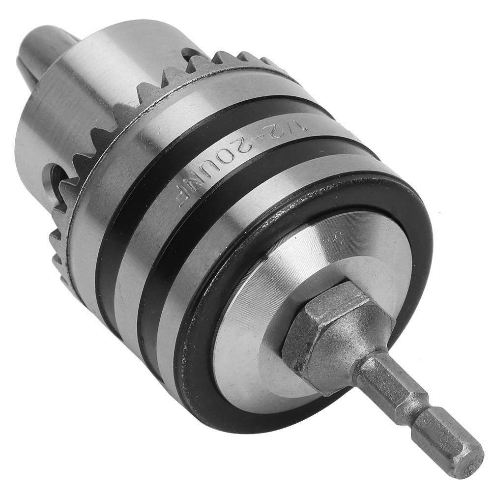 Taladro Chuck de 3.0-16MM,Portabrocas de Tipo Clave 1/2-20UNF Ligero con Adaptador de Cabeza Hexagonal