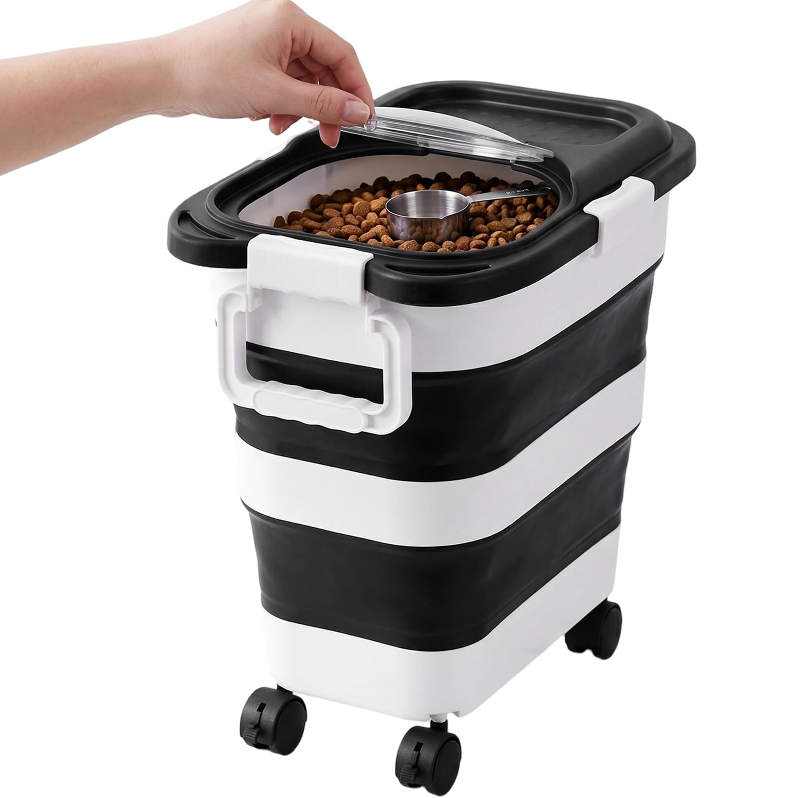 45L Dog Food Storage Container with Wheels & Lid,Pet Food Storage Container