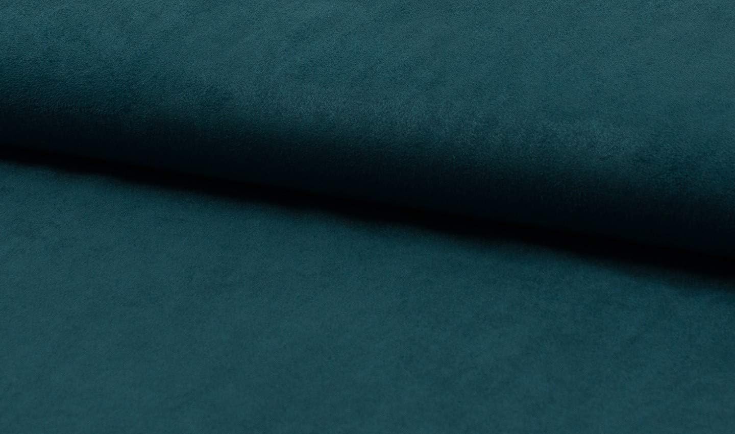 Luxury Stretchy Faux Suede Suedette Fabric Material - Petrol, Precut, 1Mtr-145cmx100cm