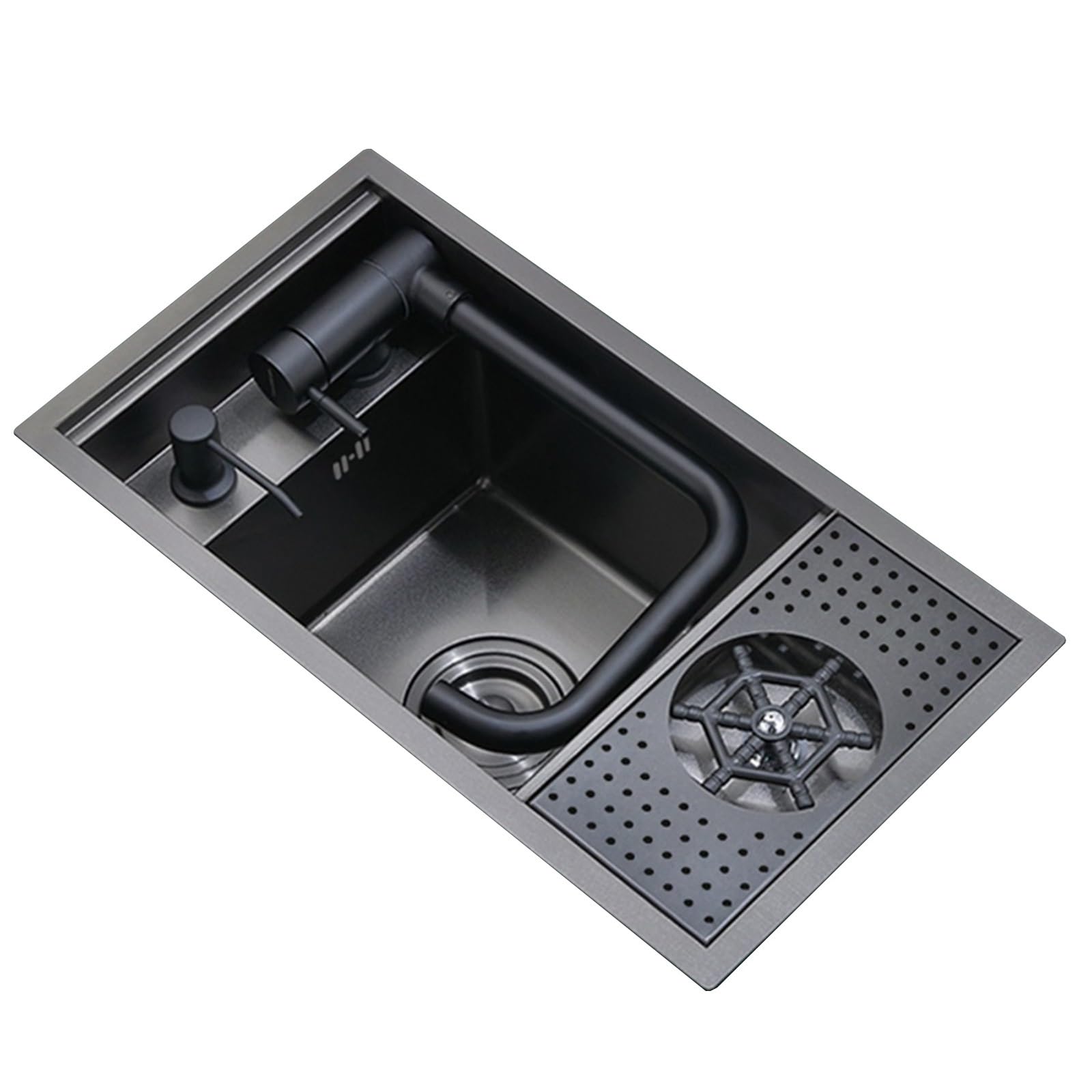 CZYWKDDPP Built-in Countertop – Invisible Small for Flats Villas Commercial, Includes Accessories/Siphon/Cup Washer/Folding Faucet/Cover(60 * 40 22cm)
