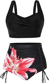 Hanna Nikole Women Plus Size Two Piece Swimsuit Sets Twist Front Bikini Bathing Suit with Drawstring Ruched Bottom