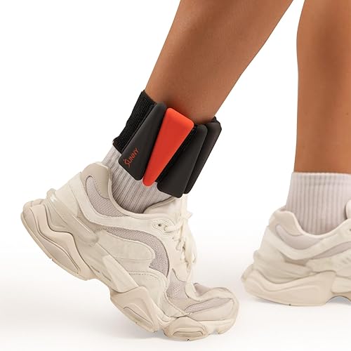 Sunny Health & Fitness Juego de 2 bandas de peso para brazo para caminar, pesas ajustables de silicona para tobillo, correa flexible, pesas pequeñas