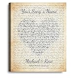 Personalized Music Lyrics Song Canvas/Photo Unframed/Framed Prints Heart in Heart Names Date on Prints...