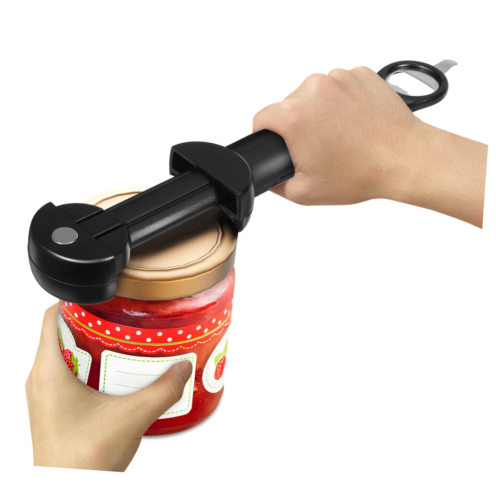 Cabilock 5piezas Abridor De Tarros Multifuncional Retráctil Inoxidable Abrebotellas Ergonómico Mango Antideslizante Para Latas y Frascos Para Mayores y