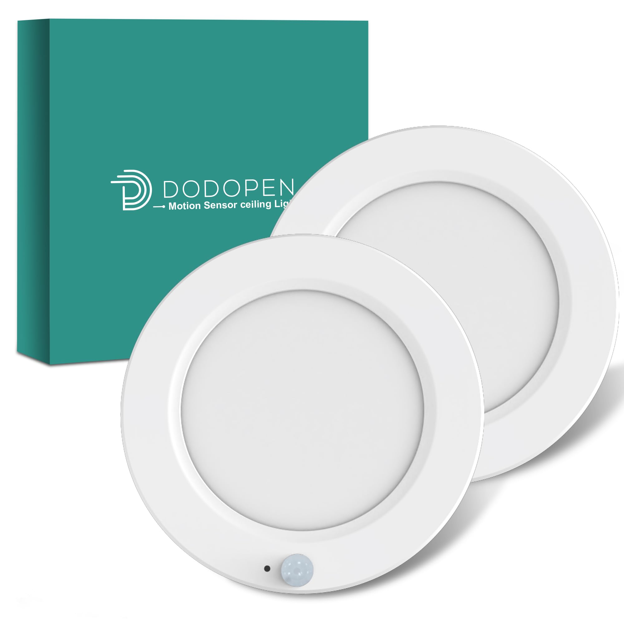 2-Pack Motion Sensor Ceiling Light Wired, 7.5 Inch 3000K 4000K 6000K Selectable LED Flush Mount Ceiling Light Fixture with Timer, 15W Motion Sensor