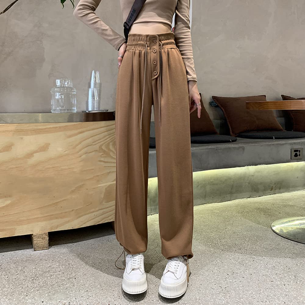 Pantalones De Pierna Ancha Para Mujer - Moda Casual Pierna Ancha, Otoño E Invierno Cálido Corbata Pierna Pantalones Rectos, Pantalones Elegantes Versátiles Súper Suaves Pantalones Deportivos De A