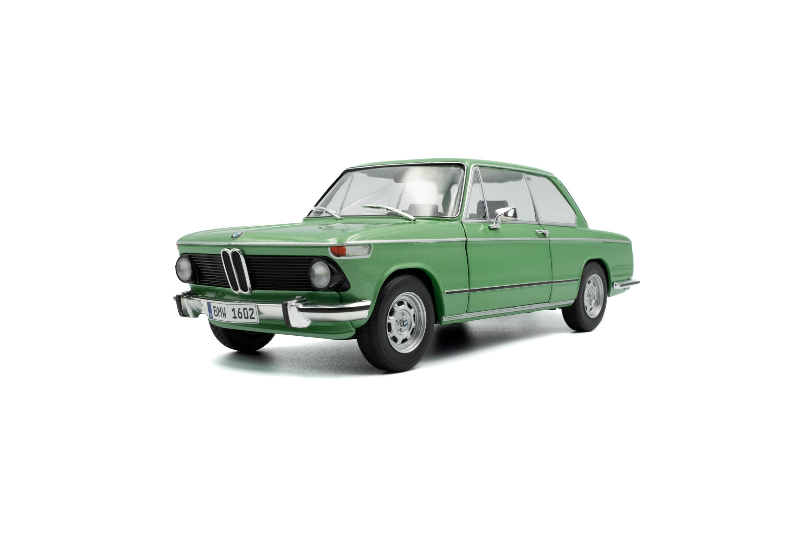 Solido BMW 1602 (1971) – Kompaktklassiker mit runder Front, bewegliche Türen und Lenkung, Diecast Modellauto, Taigagrün, 1:18