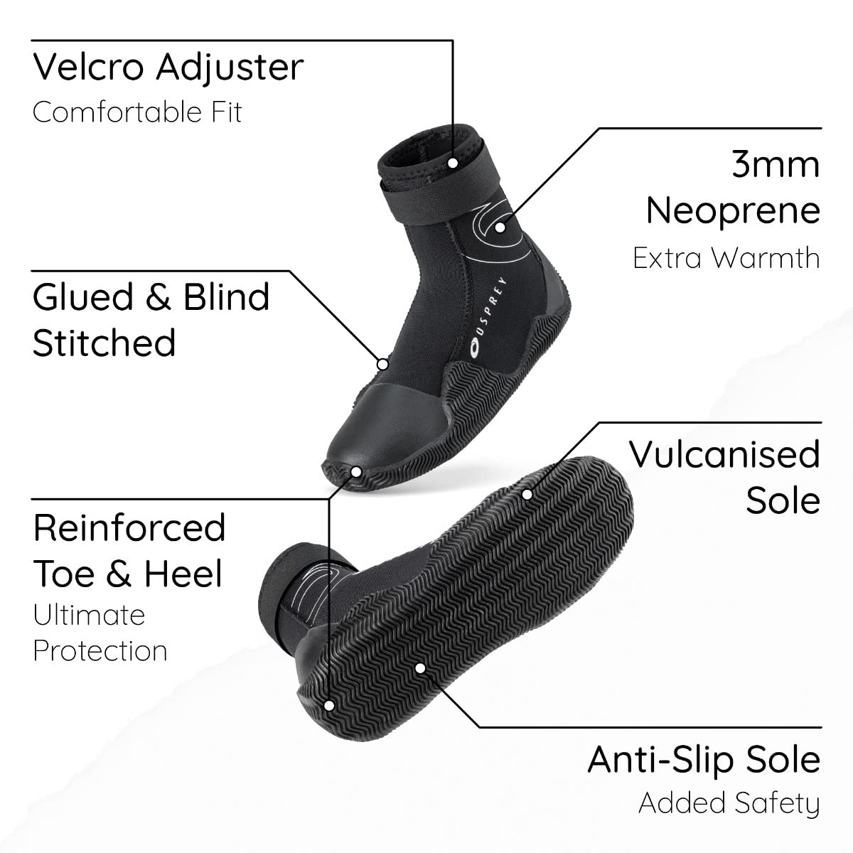 Osprey Unisex Kinder Wetsuit BootsJunior Wassersportstiefel aus Neopren
