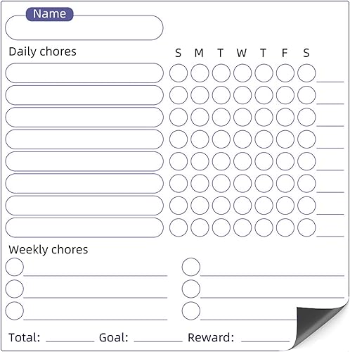 Miniatura 7 de Tabla magnética de tareas de comportamiento para niños, 3 unidades, tablas de comportamiento de borrado en seco, gráficos en blanco, marcadores de