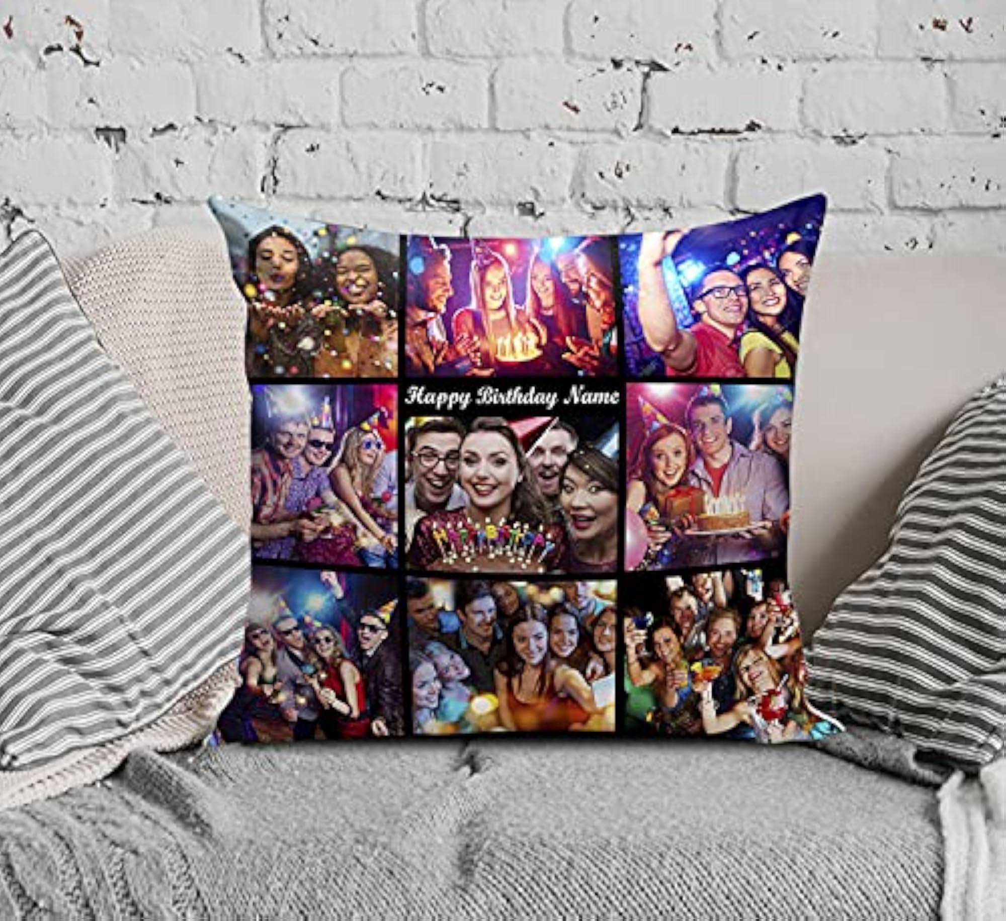 Polyester Photo Cushion for Gift on Birthdays, 12x12In
