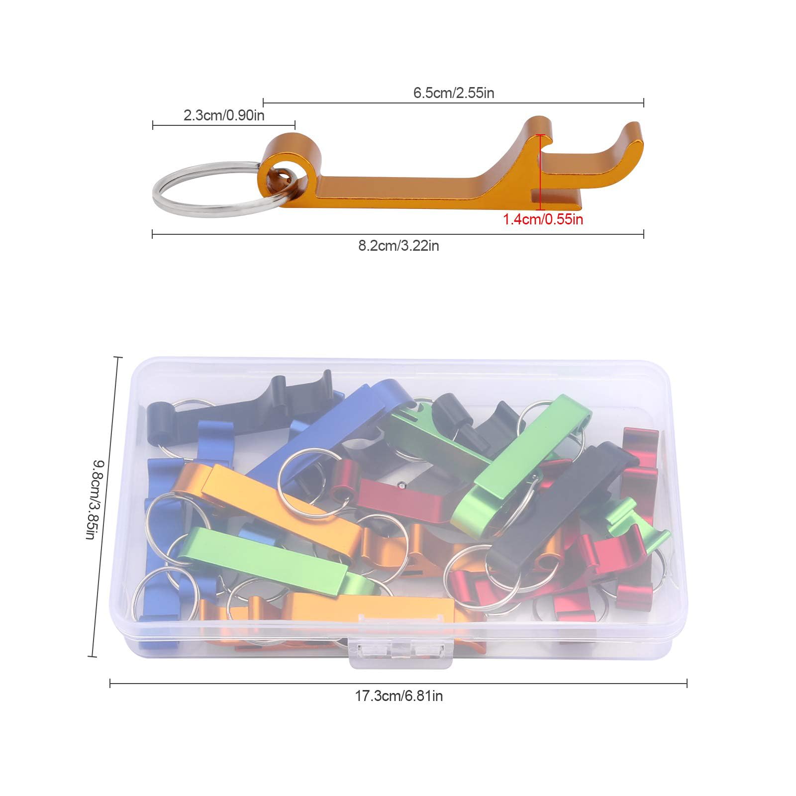 16 stuks bierflesopener sleutelhanger flesopeners zak draagbare mini- flesopener, aluminium bierflesopener sleutelhanger klauwbar sleutelhanger flesopeners voor bierblikjes drank frisdrank EK feest