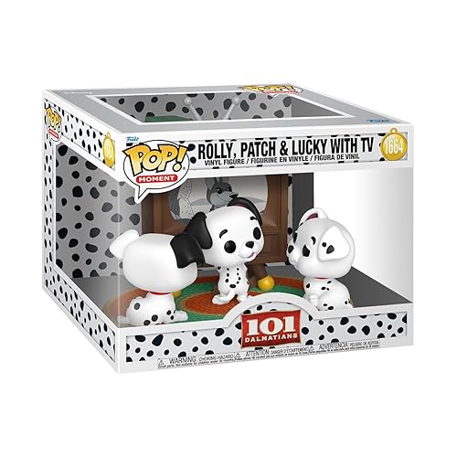 Funko Pop! Moments: Disney - 101 Dalmatians - Rolly, Patch & Lucky with TV - Collectable Vinyl Figure - Gift Idea - Official Merchandise - Toys for Kids & Adults - Disney Fans - Figure for Collectors