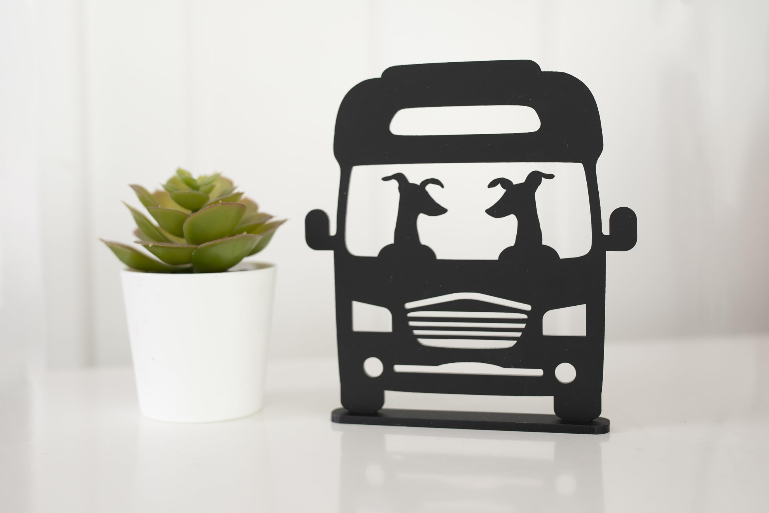 Whippets Driving Campervan Silhouette, Acrylic ornamentt, Fun and Modern Travel-Themed Design - Image 2