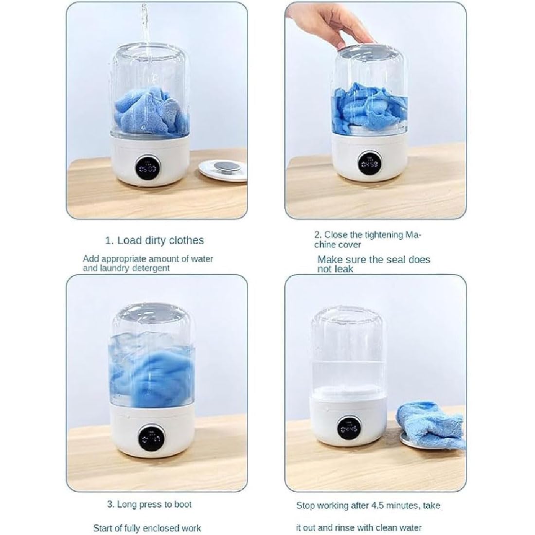Ye02 Underwear Washer, Ye02 Portable Washer, Ye02 Unterwäsche-Waschmaschine, Klein Waschmaschinen, Reisewaschmaschine, Wiederaufladbare Miniwaschmaschine für Unterwäsche, Socken, Babykleidung