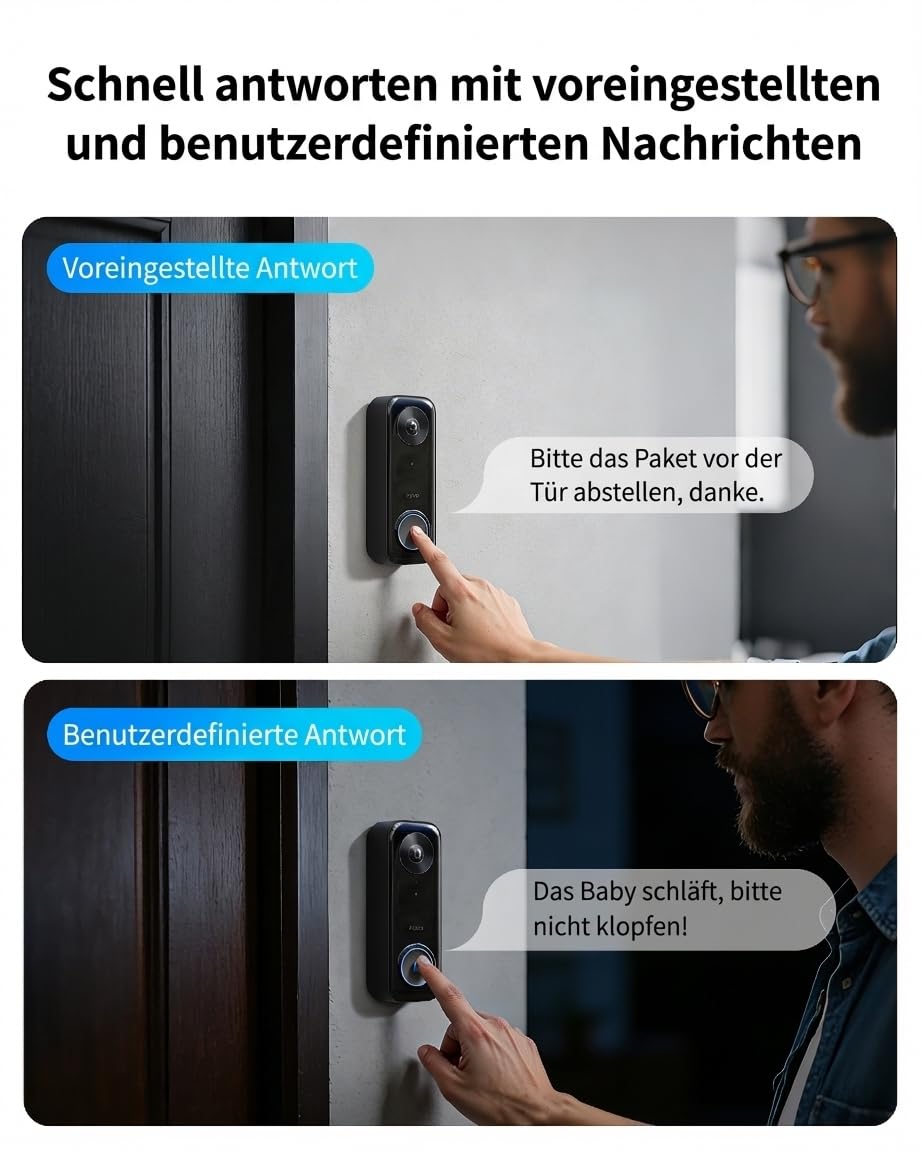 Aqara Türklingel-Kamera G400 mit Chime, Kabelgebunden/PoE, HomeKit Secure Video, 2K HD Panoramaansicht, Zwei-Wege-Audio, 2,4/5 GHz, Lokale Erkennung & 24/7-Aufzeichnung, IP65, Alexa/Google/SmartThings