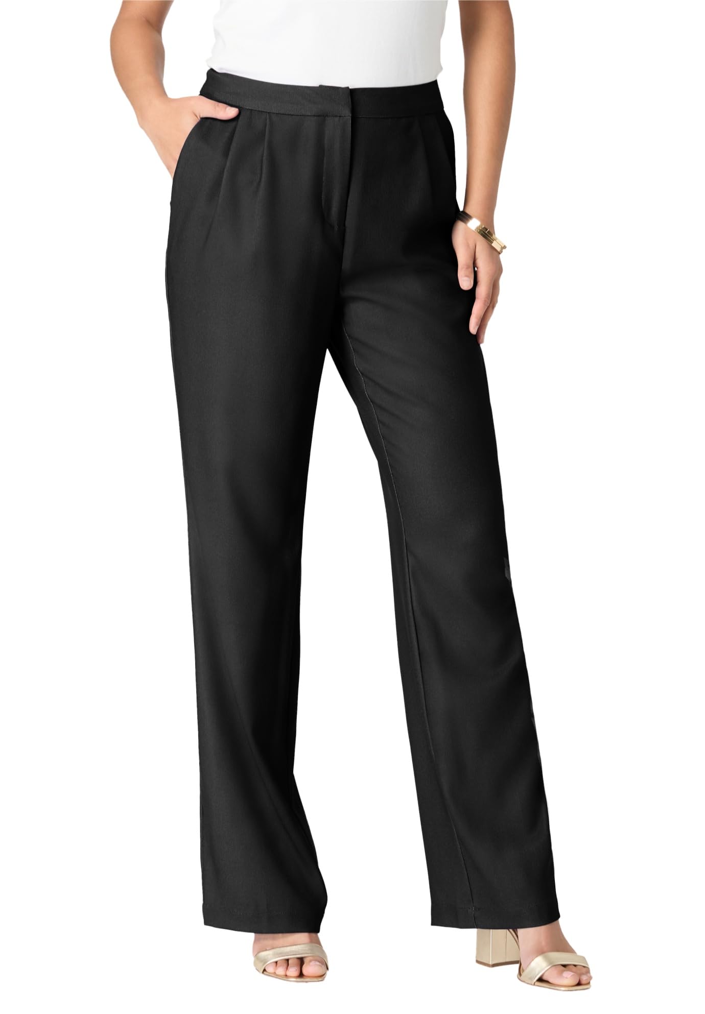 Roamans Womens Plus Size Flared Trouser