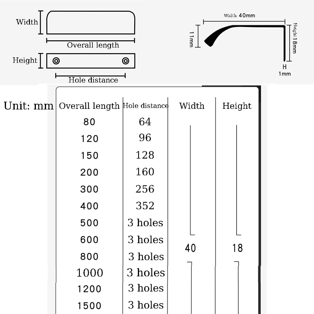 Uchwyty do szuflad szafek kuchennych, niewidoczne, ze stopu aluminium, białe, 2 sztuki(Hole distance 128mm)