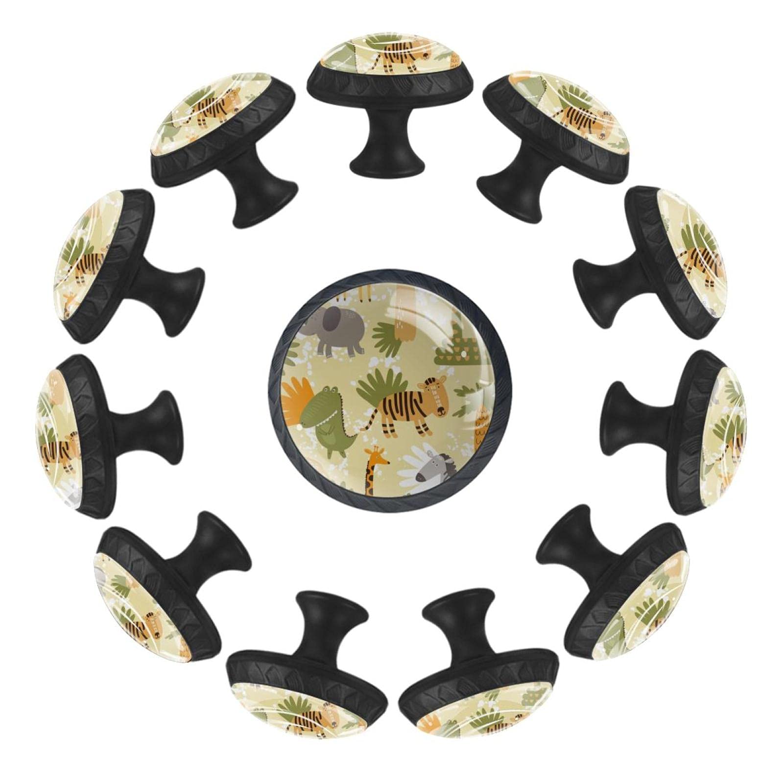 Boutons de tiroir ronds éléphant et animaux pour meuble 35mm
