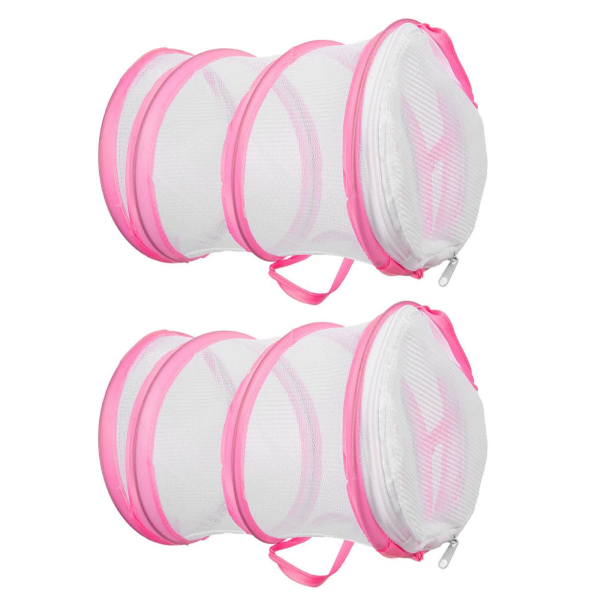 SHINEOFI 2pcs Pink Breathable Cloth Bug Net Mesh Cage with Enclosure for Butterflies and Branches, Reusable Insect House Suitable for Outdoor Nature Exploration