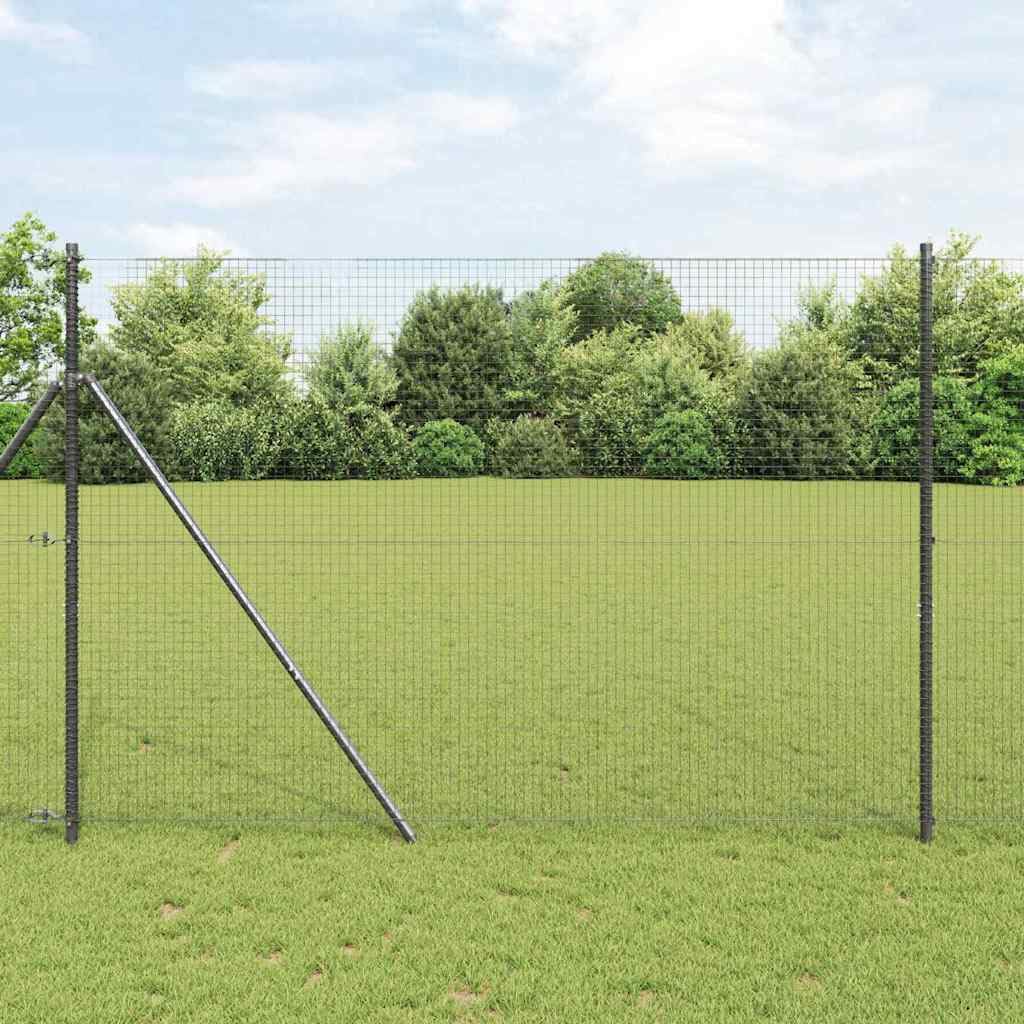 Clôture en fil soudé gris 2500x160cm barrière rigide de jardin