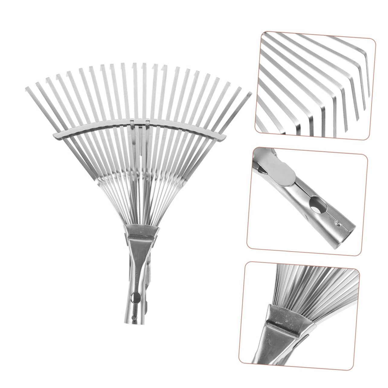 Toyvian 2 Pièces Râteau de Jardin Rétractable Inoxydable de Outils Pratiques pour Nettoyage Jardinage Outil Polyvalent pour Entretien Extérieurs