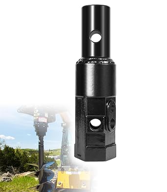 Heavy Duty Auger Adapter 2" Female Hex to 2-9/16" Male Round for Augers, Skid Steers, Tractors, Post Hole Diggers, Replace 23-058
